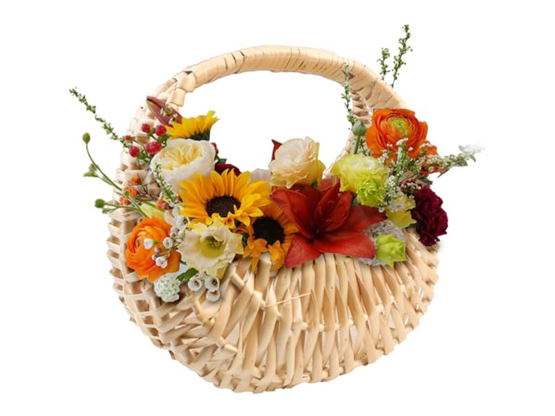 Cesta de Presente de Palha Fornecedores de Piquenique Verde Tecida à Mão Suprimentos para Bebês e Famílias