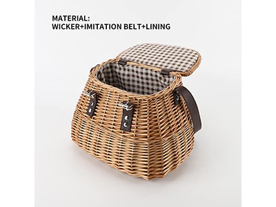 Cesta de Piquenique de Vime The Range Branca Ajustável Vazia com Tampa Presente Decorativo