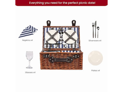 Cesta de Piquenique de Algodão Infantil de Plástico Portátil Isolada Tampa de Madeira Cogumelo