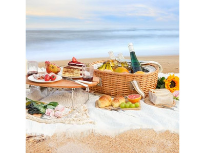 Cesta de Piquenique Tecida Francesa Almoço de Vime Resina Plástica Mini Cestas para Crianças