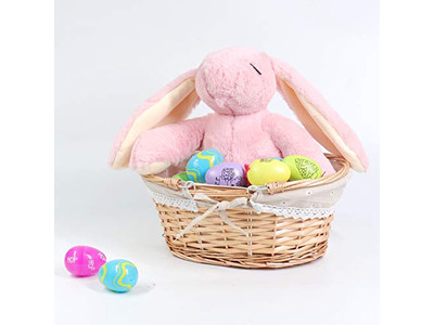 Grande Bolsa de Cesta de Piquenique de Vime para 2 Cestas Pequenas com Tampas Dobráveis ao Ar Livre