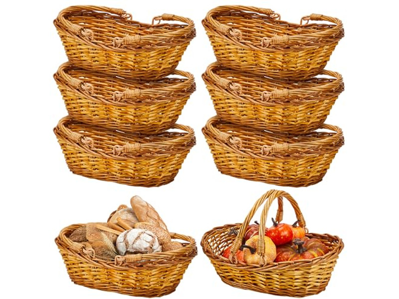 Mini Cestas de Piquenique com Tampas Cesta de Rattan de 30cm Dobrável ao Ar Livre