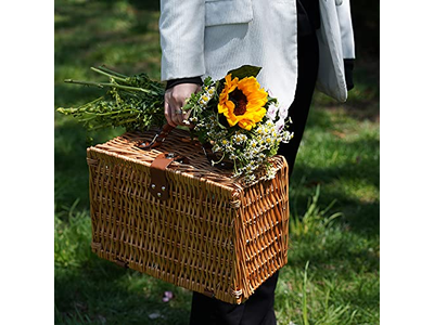 Cestas de Piquenique por Atacado OEM Cesta de Vime Redonda Antiga de Madeira para Crianças