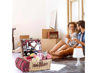 Cesta de Piquenique de Designer com Embalagem de Plástico para 2 Pessoas Caminhada Aço Inoxidável