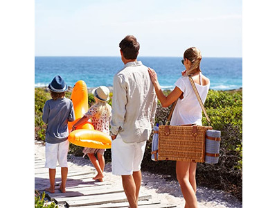 Cesta de Piquenique para 2 Cestas de Camping Vietnã Portátil Gelo Vime Piqueniques Café