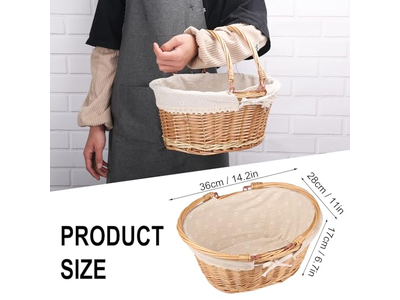 Cesta de Piquenique com Alça Conjuntos Brancos Brinquedo Cestas Únicas com Tampa