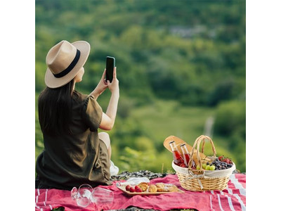 Cesta de Piquenique Amarela de Vime Grande ao Ar Livre Rosa com Tampa Isolada Grande