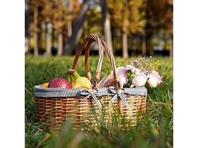 Cestas de Piquenique Isoladas de Vime Azul e Branco Cesta Infantil Rosa Perfeita