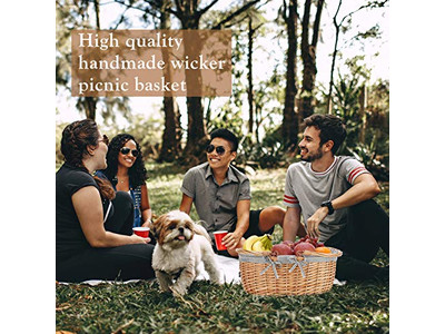 Cestas de Piquenique Isoladas de Vime Azul e Branco Cesta Infantil Rosa Perfeita