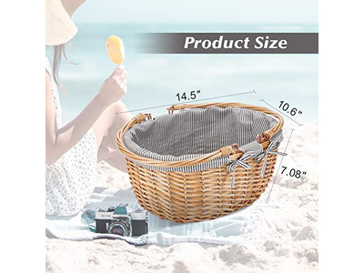 Cestas de Piquenique Isoladas de Vime Azul e Branco Cesta Infantil Rosa Perfeita