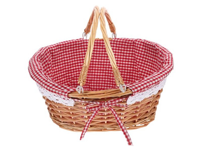 Cesta de Piquenique ao Ar Livre de Plástico para 6 Pessoas Rattan Branco Peça Única Grande Resfriador