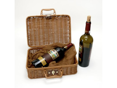 Cesta de Piquenique Roxa de Vime para Uma Pessoa Portátil Manta de Bambu Vazia Moderna