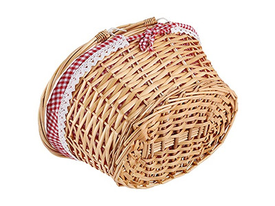 Cesta de Piquenique de Rattan Vietnã Mochila para Dois Cilindro Bolsa de Acampamento Xadrez