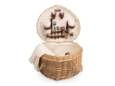 Cesta de Piquenique de Vime Retangular Mochilas Cestas de Jacinto de Água para Presentes