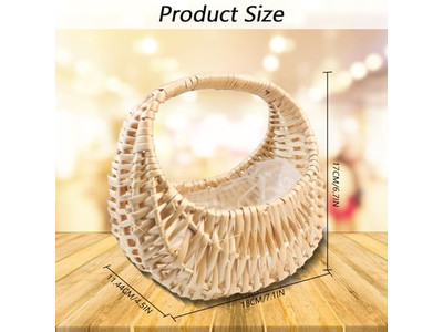 Cesta de Presente de Palha Fornecedores de Piquenique Verde Tecida à Mão Suprimentos para Bebês e Famílias