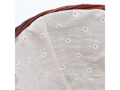 Conjunto de Cesta de Piquenique de Vime para 4 com Mesa de Vinho nas Laterais Compacto para Camping